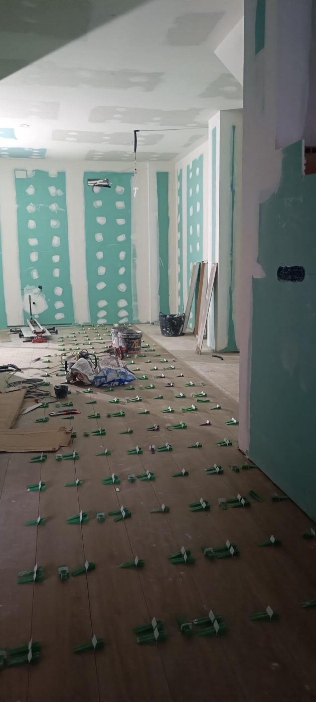 Salón (planta baja) durante la obra